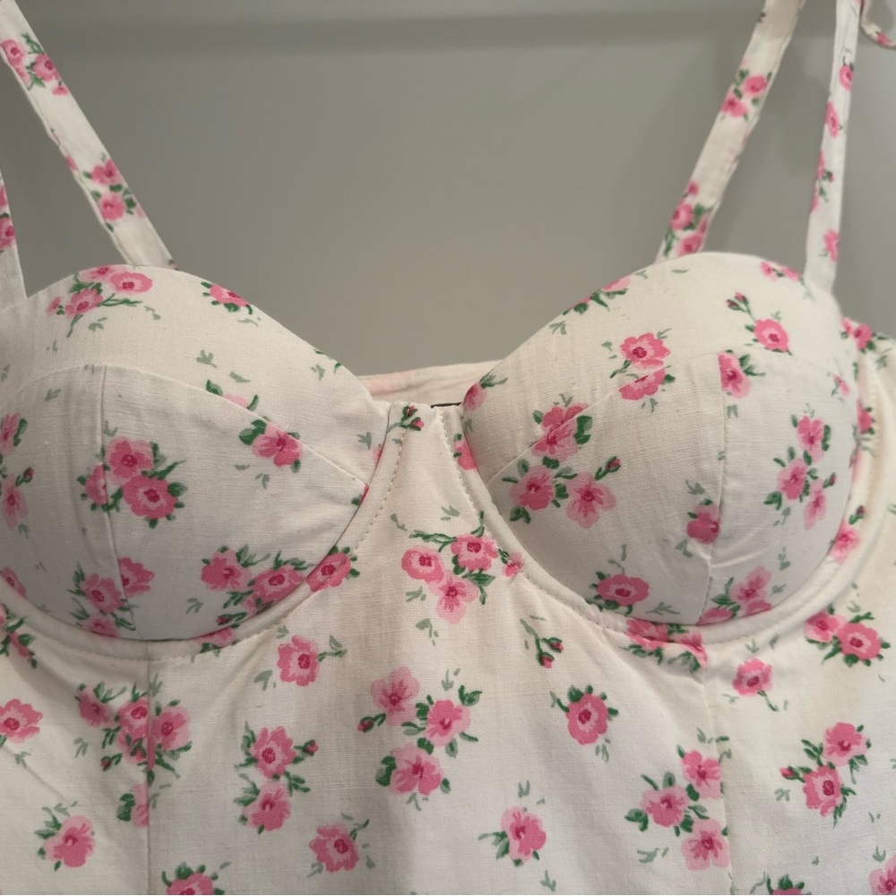 Zara Floral Tie-Strap Corset Top - Picture 7 of 7